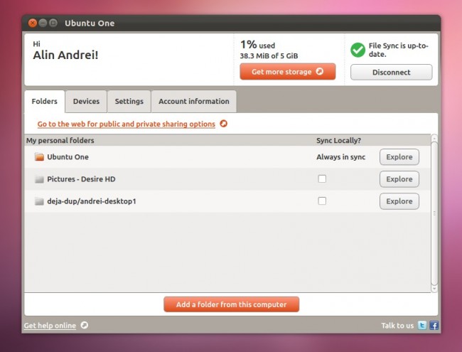 Переработан клиент Ubuntu One