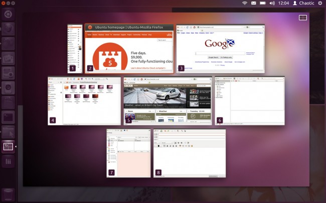 Новый вариант размещения окон в Ubuntu 12.10