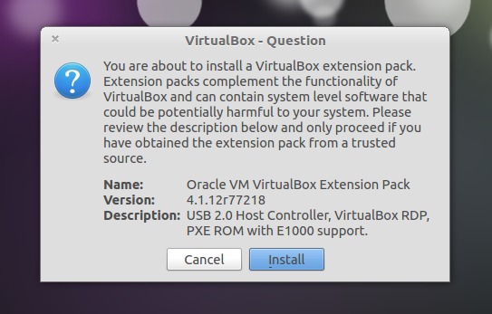 VirtualBox Extension Pack