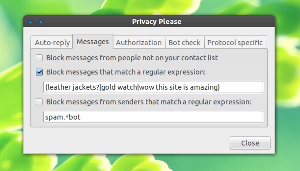 Антиспам для Pidgin