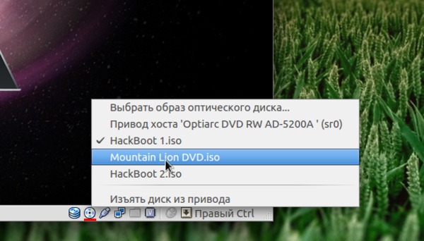 Установка Mac OS X Mountain Lion в Virtualbox (Ubuntu)