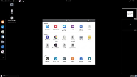 Black GNOME Linux-3.16